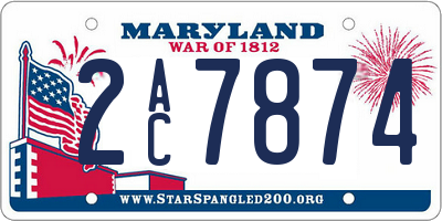 MD license plate 2AC7874