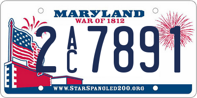 MD license plate 2AC7891