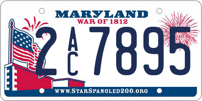 MD license plate 2AC7895