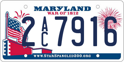 MD license plate 2AC7916