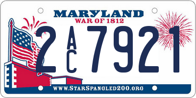 MD license plate 2AC7921