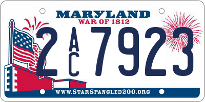 MD license plate 2AC7923