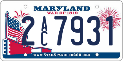 MD license plate 2AC7931