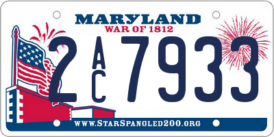 MD license plate 2AC7933