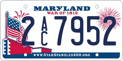 MD license plate 2AC7952