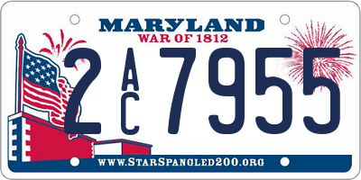 MD license plate 2AC7955