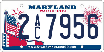 MD license plate 2AC7956