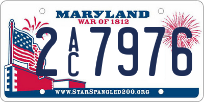 MD license plate 2AC7976