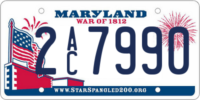 MD license plate 2AC7990