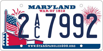 MD license plate 2AC7992