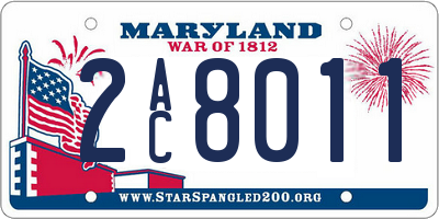 MD license plate 2AC8011