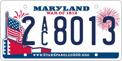 MD license plate 2AC8013