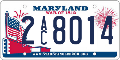 MD license plate 2AC8014
