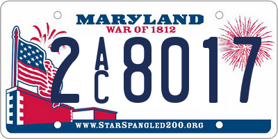 MD license plate 2AC8017