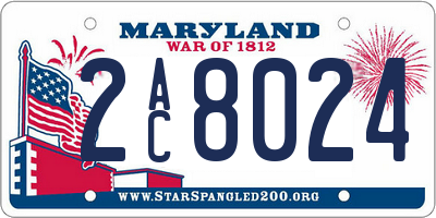 MD license plate 2AC8024