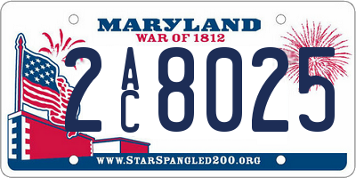MD license plate 2AC8025
