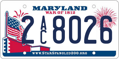 MD license plate 2AC8026