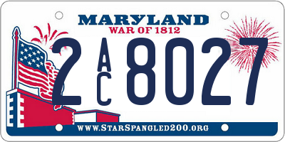 MD license plate 2AC8027