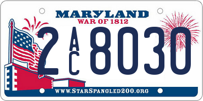 MD license plate 2AC8030