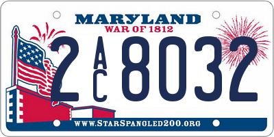 MD license plate 2AC8032