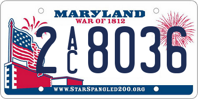 MD license plate 2AC8036