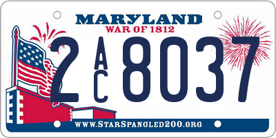MD license plate 2AC8037