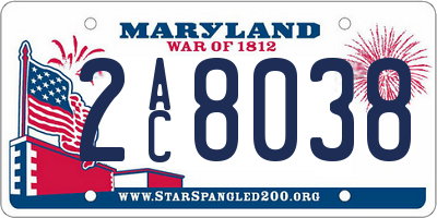 MD license plate 2AC8038