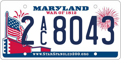 MD license plate 2AC8043