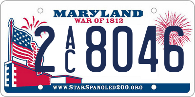 MD license plate 2AC8046