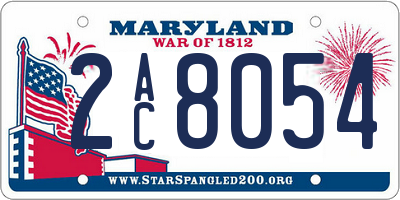 MD license plate 2AC8054