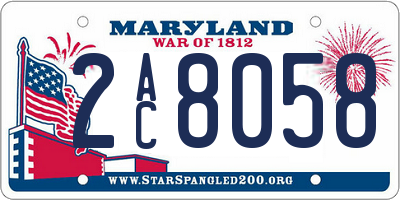 MD license plate 2AC8058