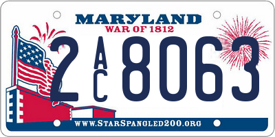 MD license plate 2AC8063