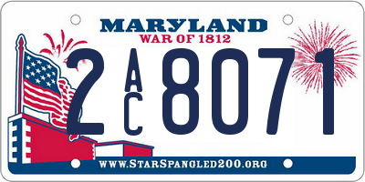 MD license plate 2AC8071