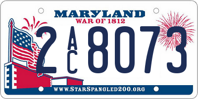 MD license plate 2AC8073