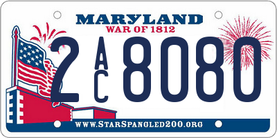 MD license plate 2AC8080