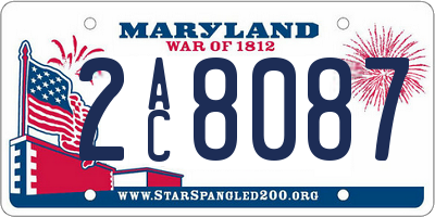 MD license plate 2AC8087