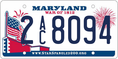 MD license plate 2AC8094