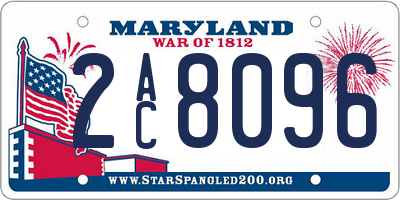 MD license plate 2AC8096