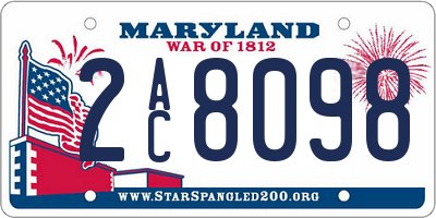 MD license plate 2AC8098