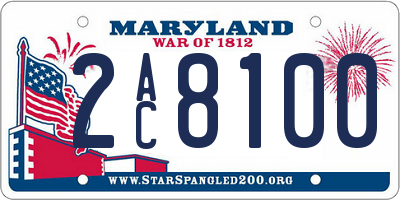 MD license plate 2AC8100