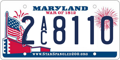 MD license plate 2AC8110