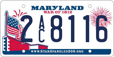 MD license plate 2AC8116