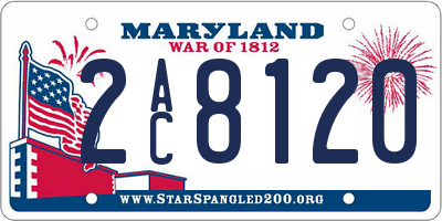 MD license plate 2AC8120