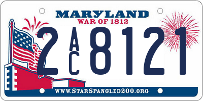 MD license plate 2AC8121