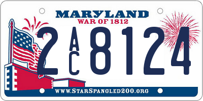 MD license plate 2AC8124