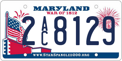 MD license plate 2AC8129