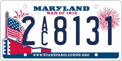 MD license plate 2AC8131