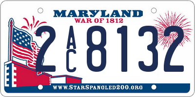 MD license plate 2AC8132