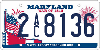 MD license plate 2AC8136