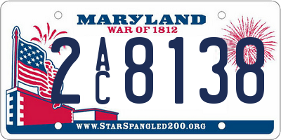 MD license plate 2AC8138